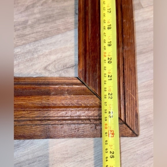 Home Antique Vintage wall mounted‎ metal wire Wood Frame no glass walnut tone - Picture 12 of 16